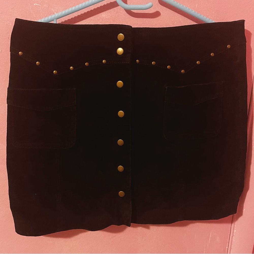 Roxy Jean Black Leather Skirt Size 5